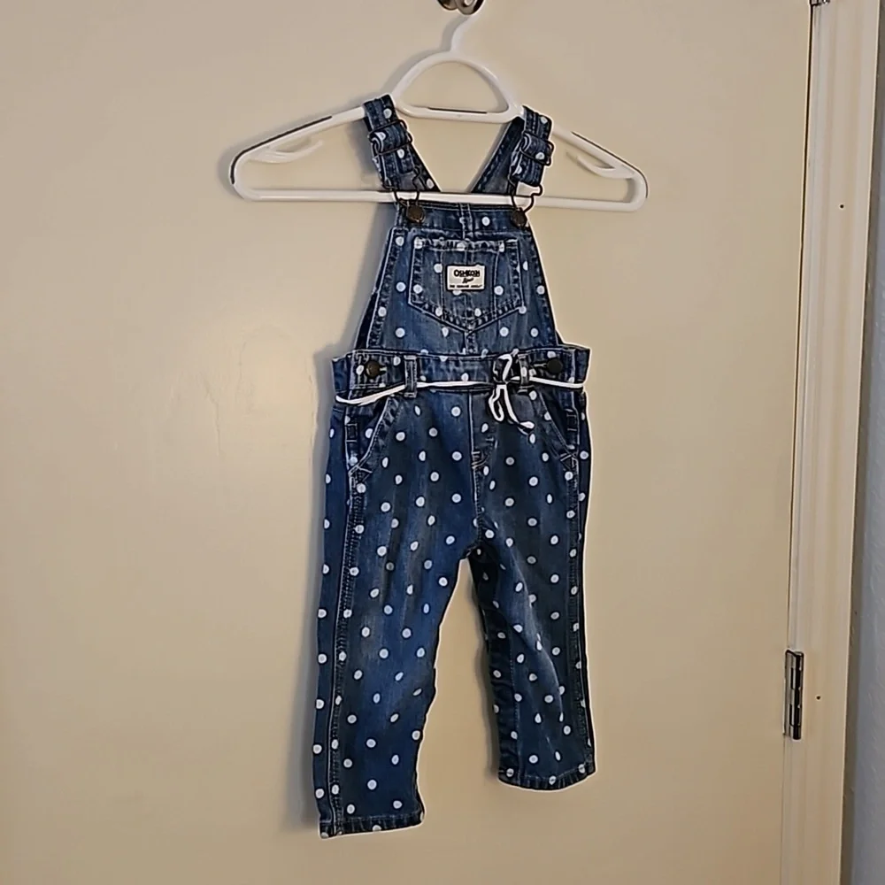 VTG OshKosh B’gosh Polka Dot Denim Overalls